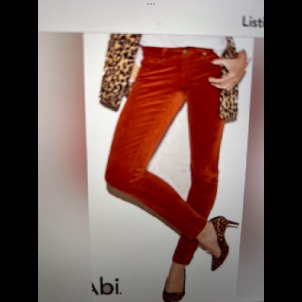 Burnt Orange Corduroy Velvet Skinny Jeans - Women